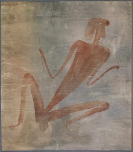 Felsbild aus Simbabwe. Große, rote sitzende Gestalt. (© Frobenius-Institut) 